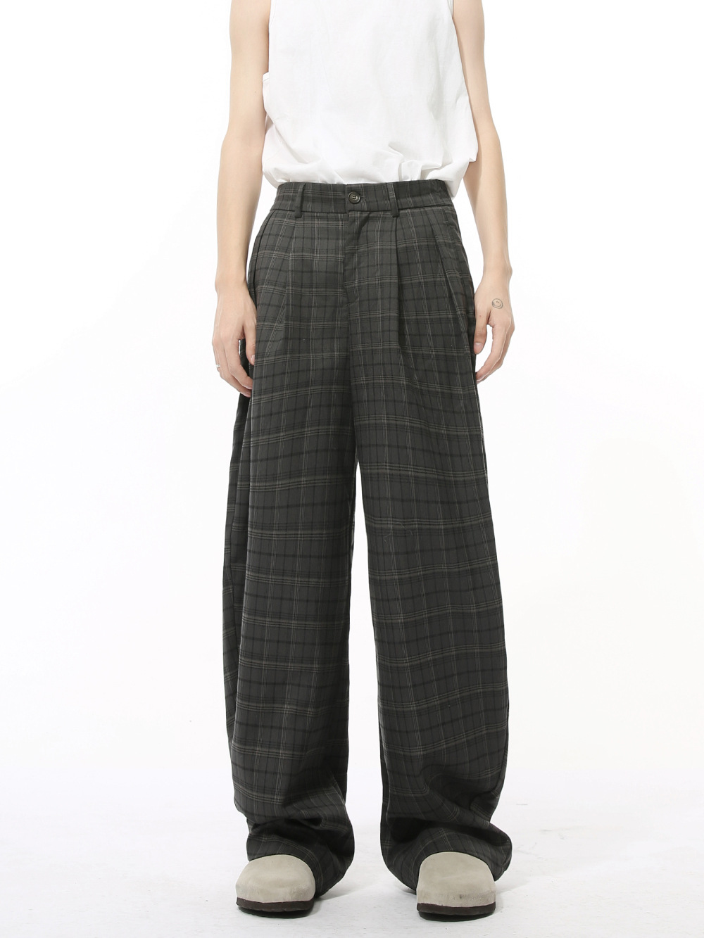 MTLCLOTHES Hombres| Otoño nuevo Hong Kong retro retrogrado doble hebilla suelta traje casual moda