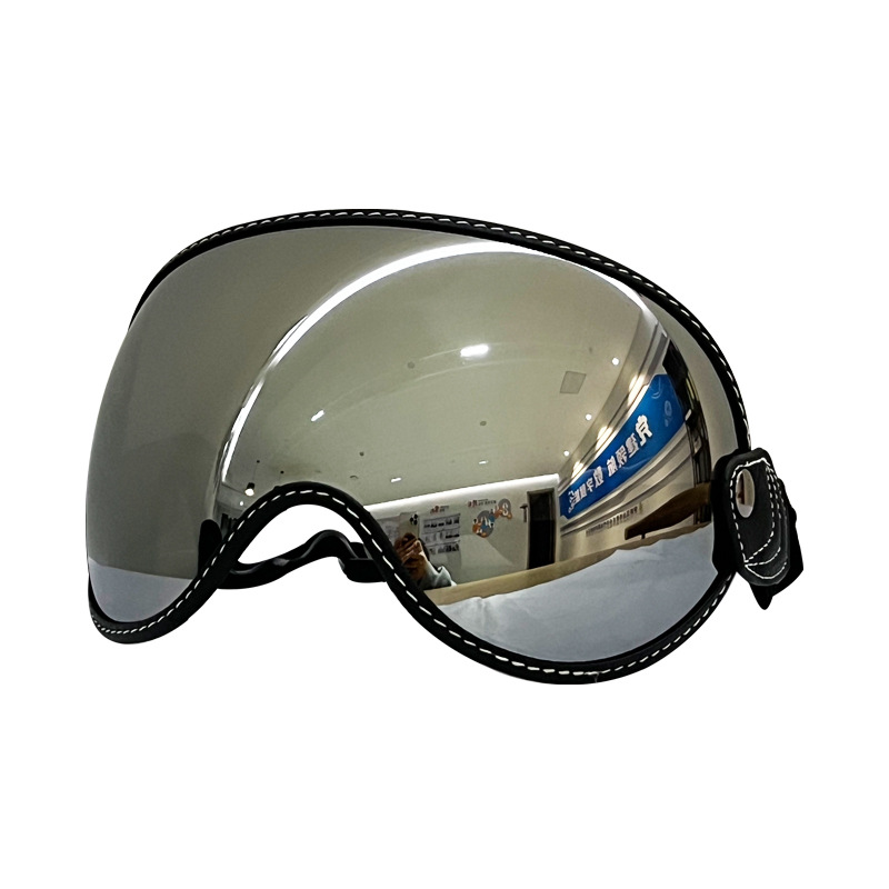 ヘルメット泡鏡日焼け止めヘルメット汎用レンズ全ヘルメット3/4レトロ耐衝撃防風砂ストラップゴーグル