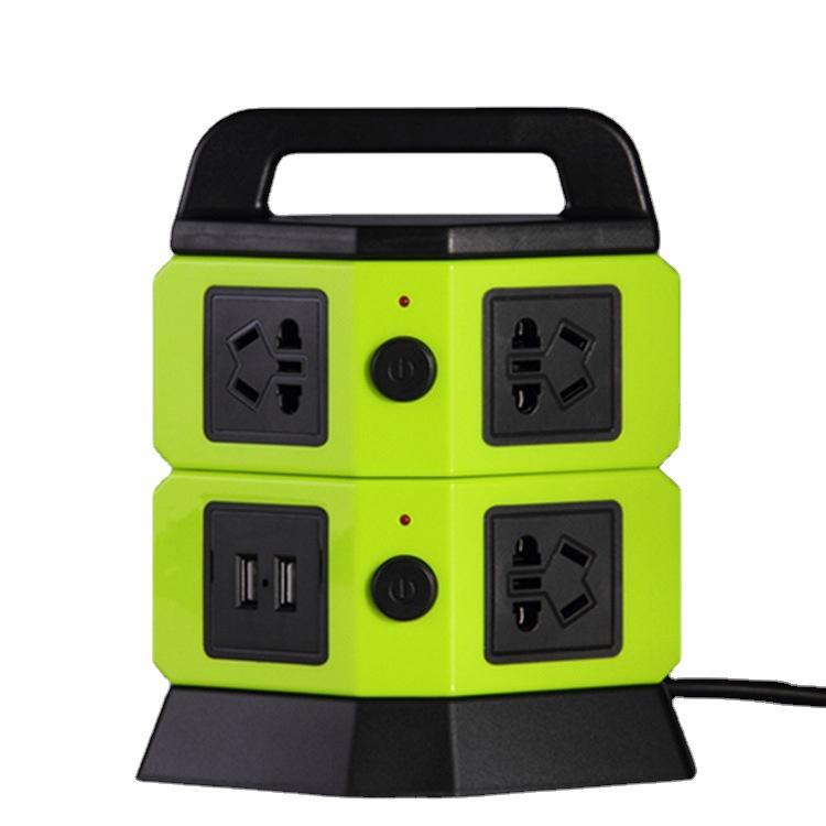 厂家直销JW立式插座多层塔式排插带USB插排 防雷带过载独立站货源