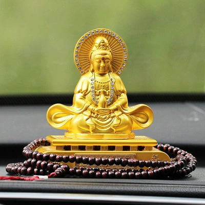 Car ornaments alloy Perfplant seat - cannot-add-perfume-square-bottom-aquarius-guanyin-216-buddhist-beads