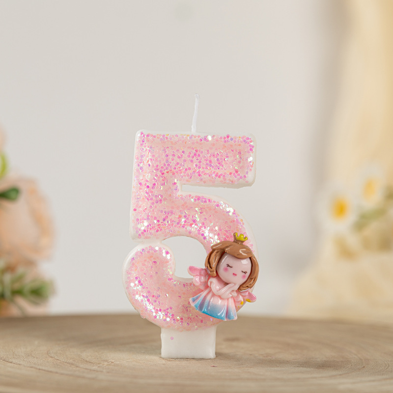 インターネット有名人の誕生日デジタルキャンドルクリエイティブ1歳のケーキオーナメント女の子宝物子供の雰囲気装飾シーンレイアウト|undefined