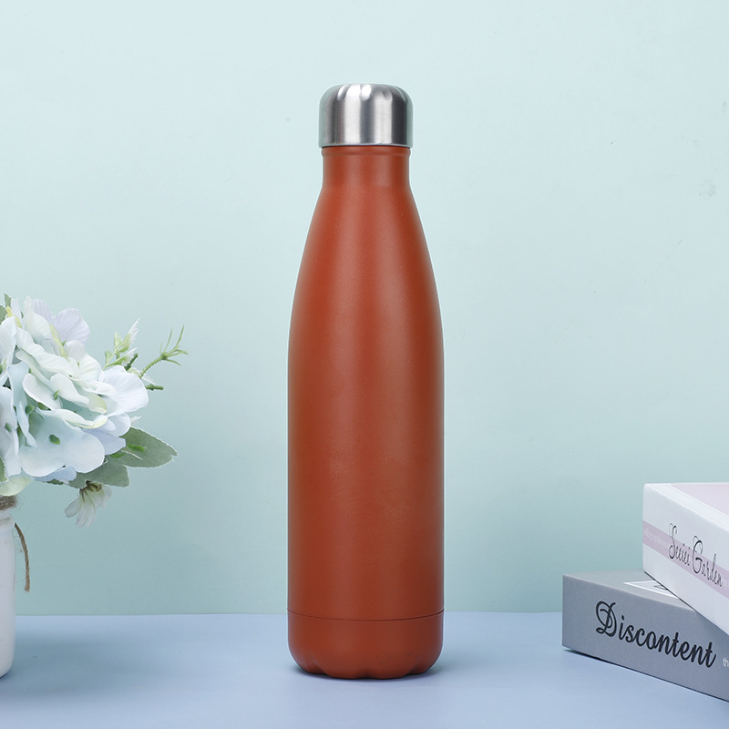 Comercio al por mayor de acero inoxidable ventosa Comercio exterior Amazon botella de boca pequeña portátil deportes al aire libre botella de Coca-Cola personalización