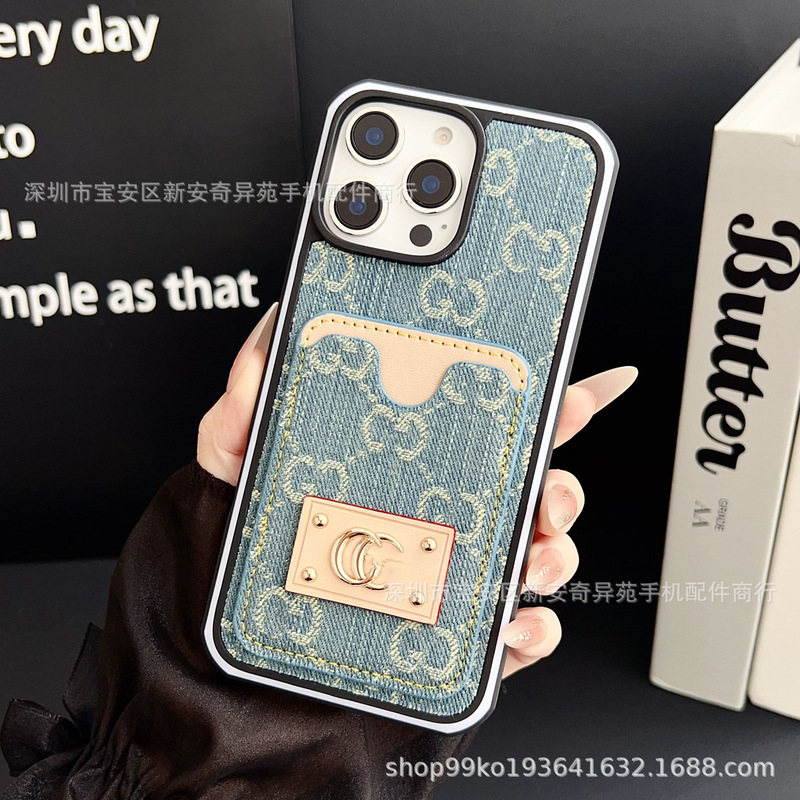 新款牛仔标签潮牌手机保护套适用iPhone16ProMax跨境苹果15手机壳|undefined