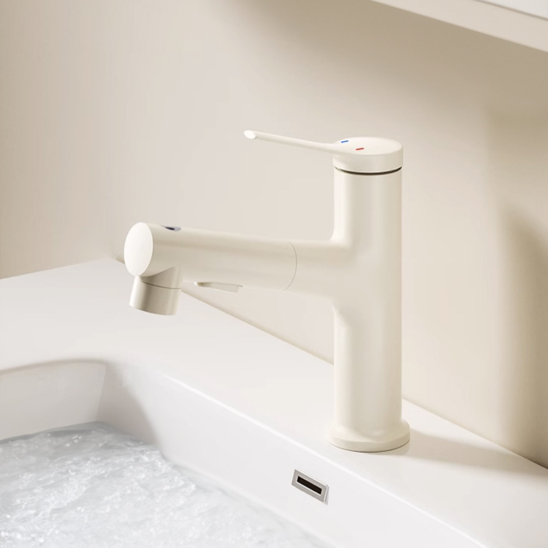 Pull-Out Hot and Cold Dual-Use Faucet for Washbasin, Bathroom Sink, Under-Counter Basin, Brass Faucet Pull-Out Hot and Cold Dual-Use Faucet for Washbasin, Bathroom Sink, Under-Counter Basin, Brass Faucet