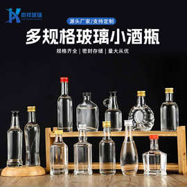 新款20-100ml迷你小酒瓶空瓶玻璃瓶二两白酒瓶带盖分装试喝小酒瓶