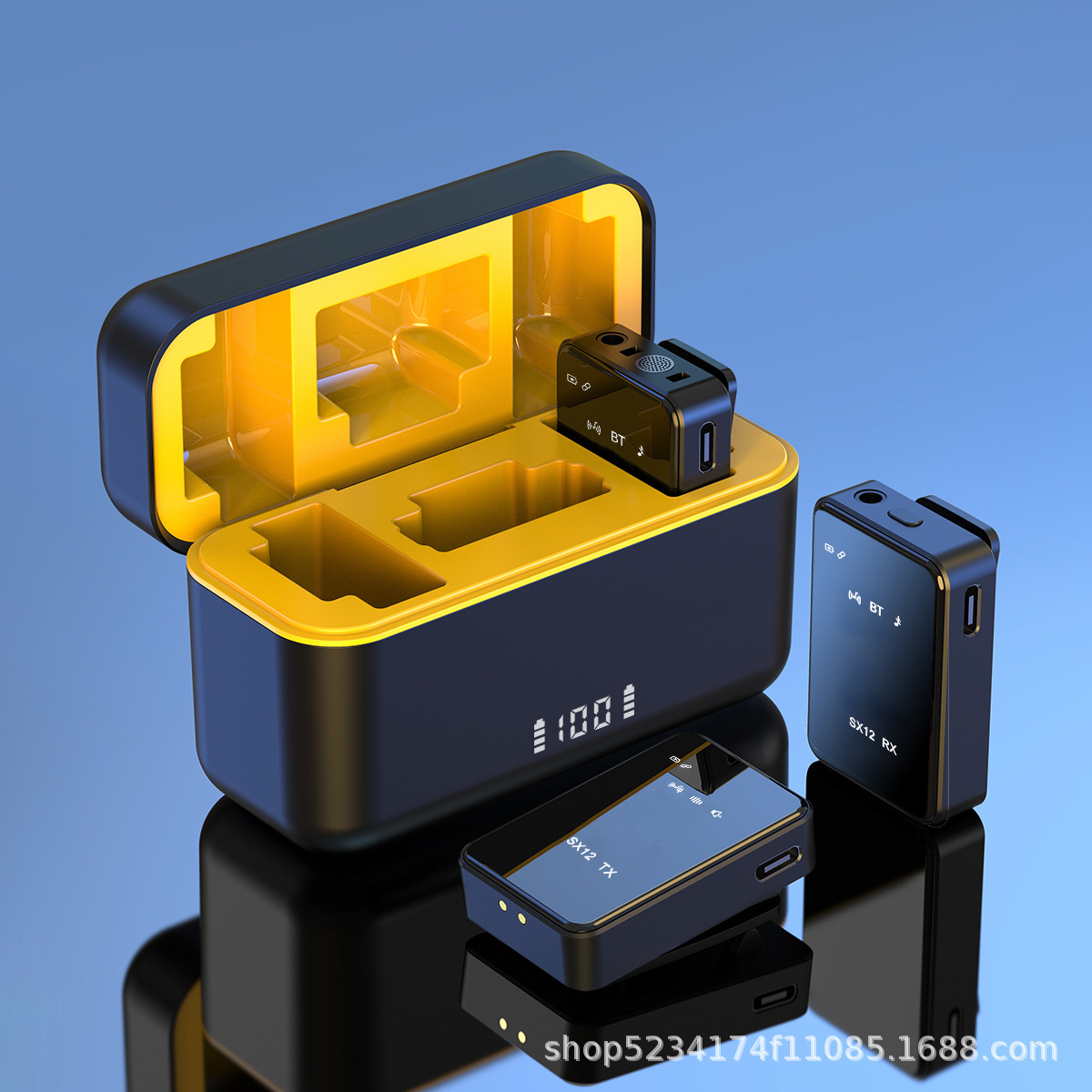 Wireless Lavalier Microphone Original Private Model Sx12 Lens Type Live Recording Video Noise Reduction Microphone Sound Card