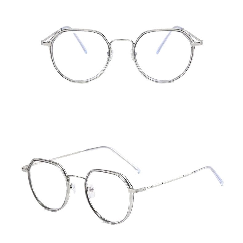Nuevas gafas de luz anti-azul de estilo coreano de las mujeres gafas polígono marco llano miopía estudiante gafas acabadas fabricante