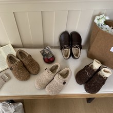 5903-5~内增高~法式复古勃肯鞋女鞋子2025年秋冬季新款加绒棉鞋