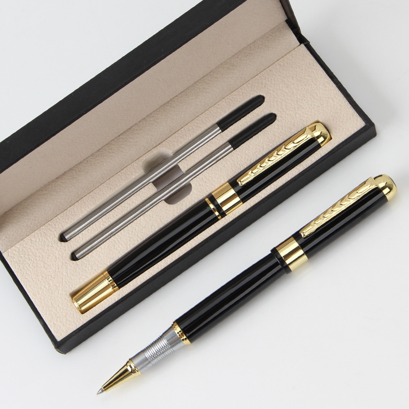 Baozhu Pen Custom logo Gift Box for Business Office Hat-out Bullet Advertising Metal Pen for Leaders