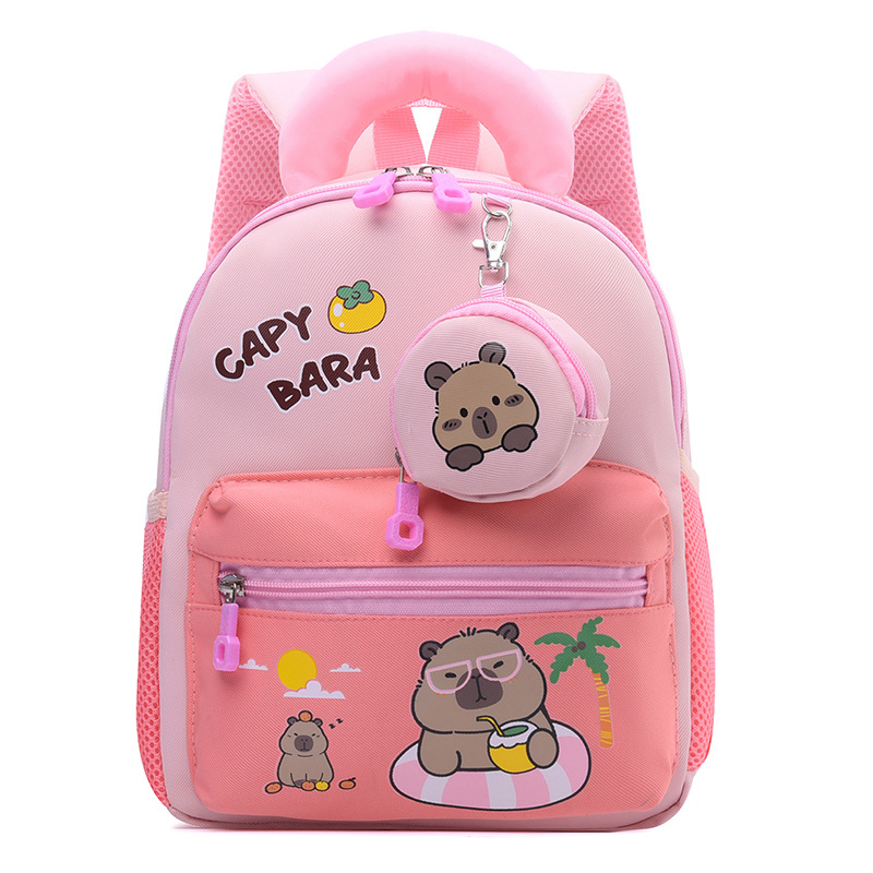 Mochila para niñas lindas, nueva mochila infantil Capibara, mochila transpirable para niños de 3 años y 5 años