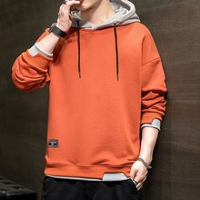 连帽卫衣男2025春秋款日系ins潮牌假两件男士卫衣青少年休闲男装
