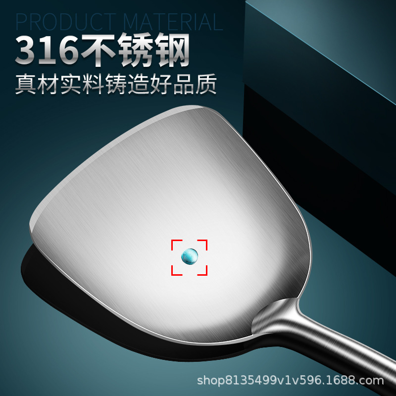 304 espátula de acero inoxidable utensilios de cocina traje de cocina pala hogar palo de rosa mango de madera cuchara de sopa de acero inoxidable colador freír pala