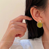 Green acrylic universal retro brand earrings, simple and elegant design