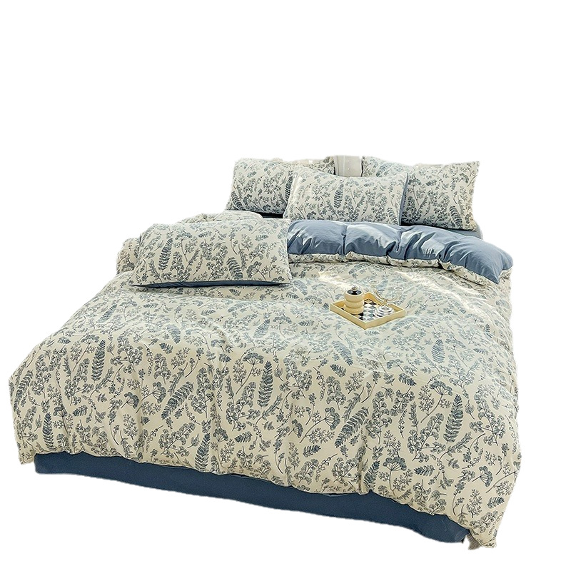 A類母子級水洗い綿麻四点セット寝具二重糸寮三点セットシーツ布団カバー