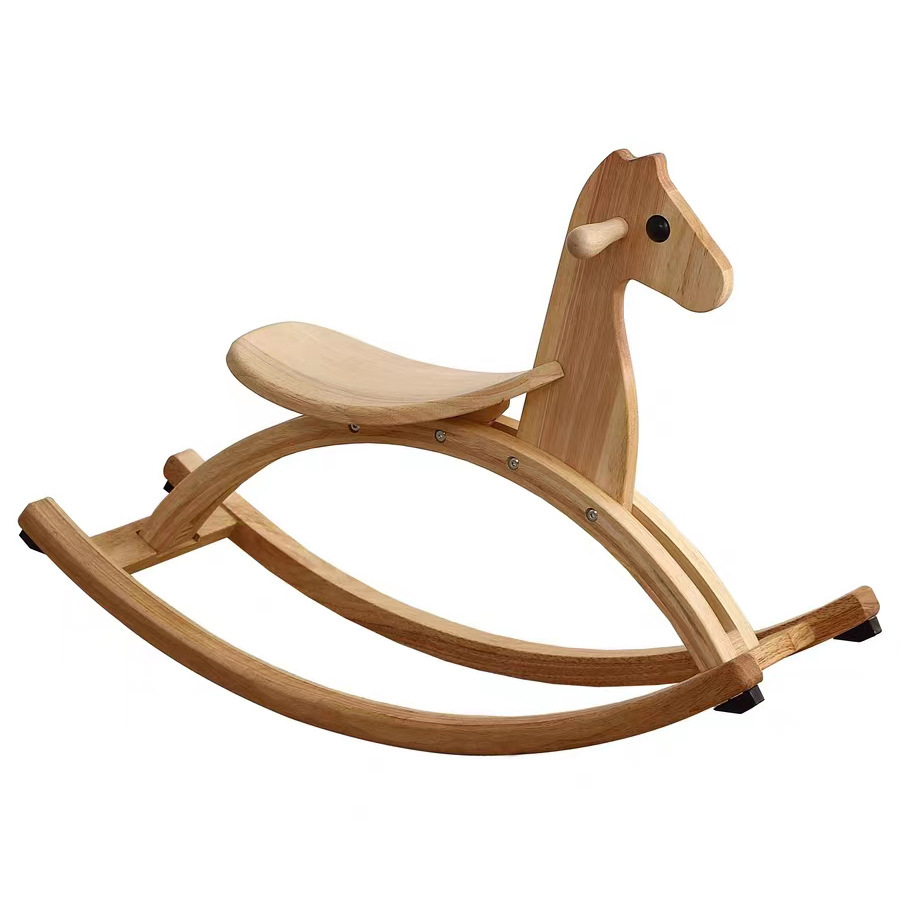 De madera maciza para niños ins Estilo nórdico caballo mecedora de madera silla adulto sentado bebé juguete kindergarten regalo