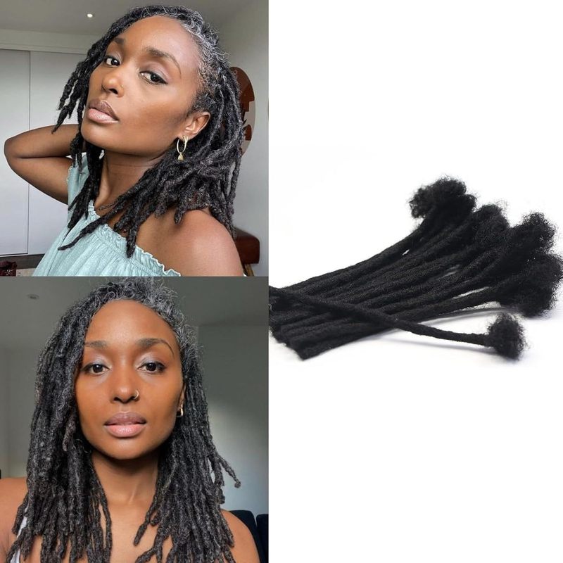 人毛ウィッグ、ドレッドヘアウィッグ、コスプレ用手編みアフリカンドレッド、人毛ドレッドヘア、0.6cm|undefined