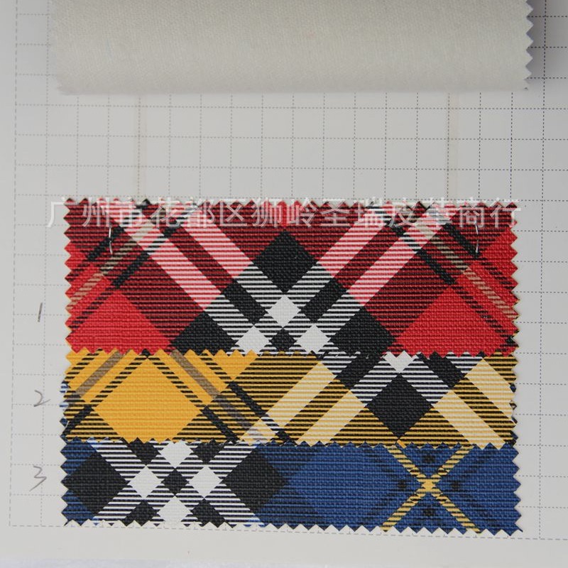 人造革 新款PVC格仔纹箱包皮革 格子纹SR-1388