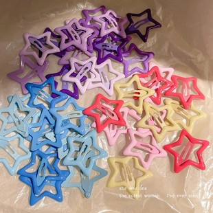 Oil-dripping star hair clip cute hair clip bangs clip dopamine hair clip small clip headdress colorful hair accessories wholesale