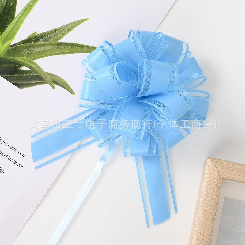 Transfronterizo Amazon 30 Medio Color natural Hilo de nieve simple y elegante Flor de dibujo esférico Regalos navideños Empaquetado de flores Cinta