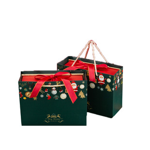 Factory in stock Christmas gift box Christmas holiday gift apple packing box gift Red portable gift box suit