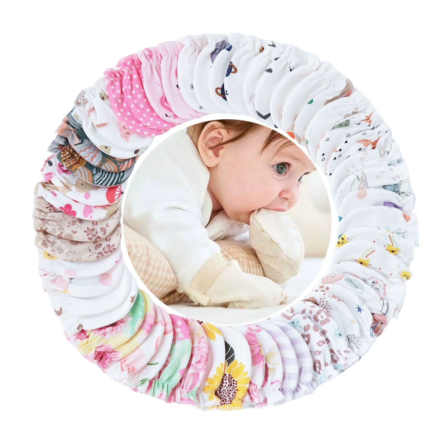 Детские перчатки для защиты лица от царапин, дышащие, для лета, новорожденные могут кусать их, тонкие, набор защитных перчаток для малышей от царапин