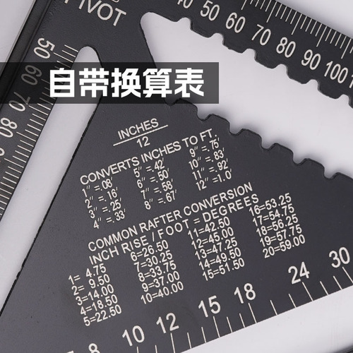Aluminum alloy triangle ruler high precision thickened 90 degree woodworking square ruler 45 large aluminum alloy triangle plate