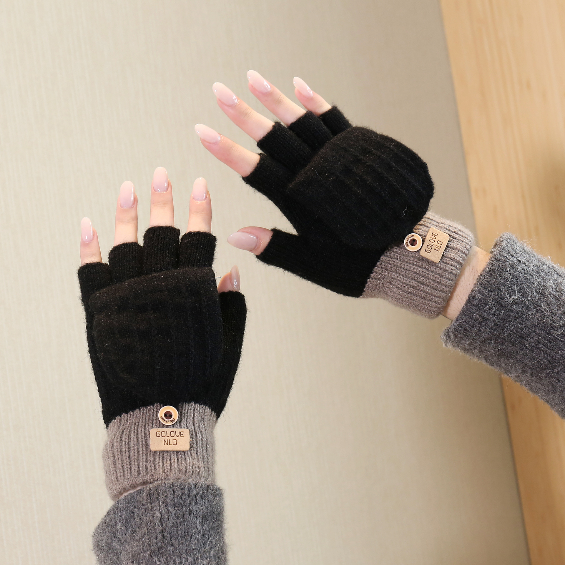 Guanti invernali in velluto spesso antifreddo da equitazione con touch screen, caldi guanti unisex in lana_voghion.com