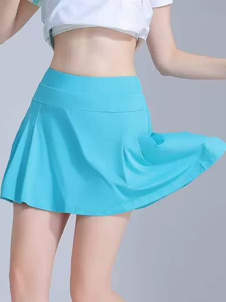 Sports Pleated Skirt for Women in Summer, Anti-Glare Quick-Drying Yoga Pants Skirt, A-Line Short Skirt, Tennis Skirt, Badminton Skirt