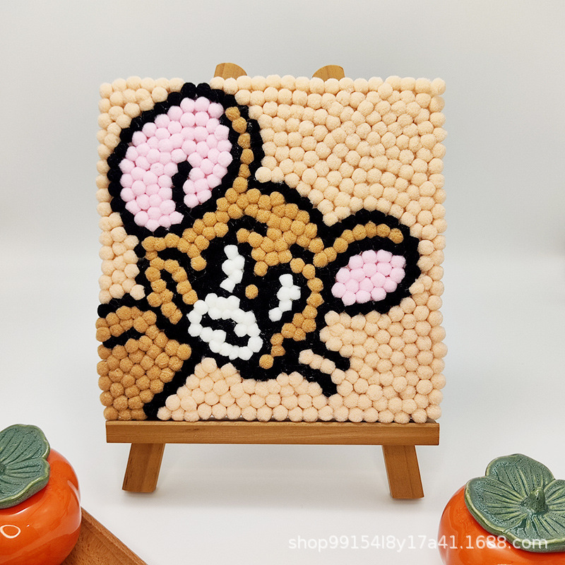 DIY ヘアボール絵画手作り材料パッケージクリエイティブ子供の漫画アニメーション装飾絵画ステッカー絵画屋台卸売|undefined