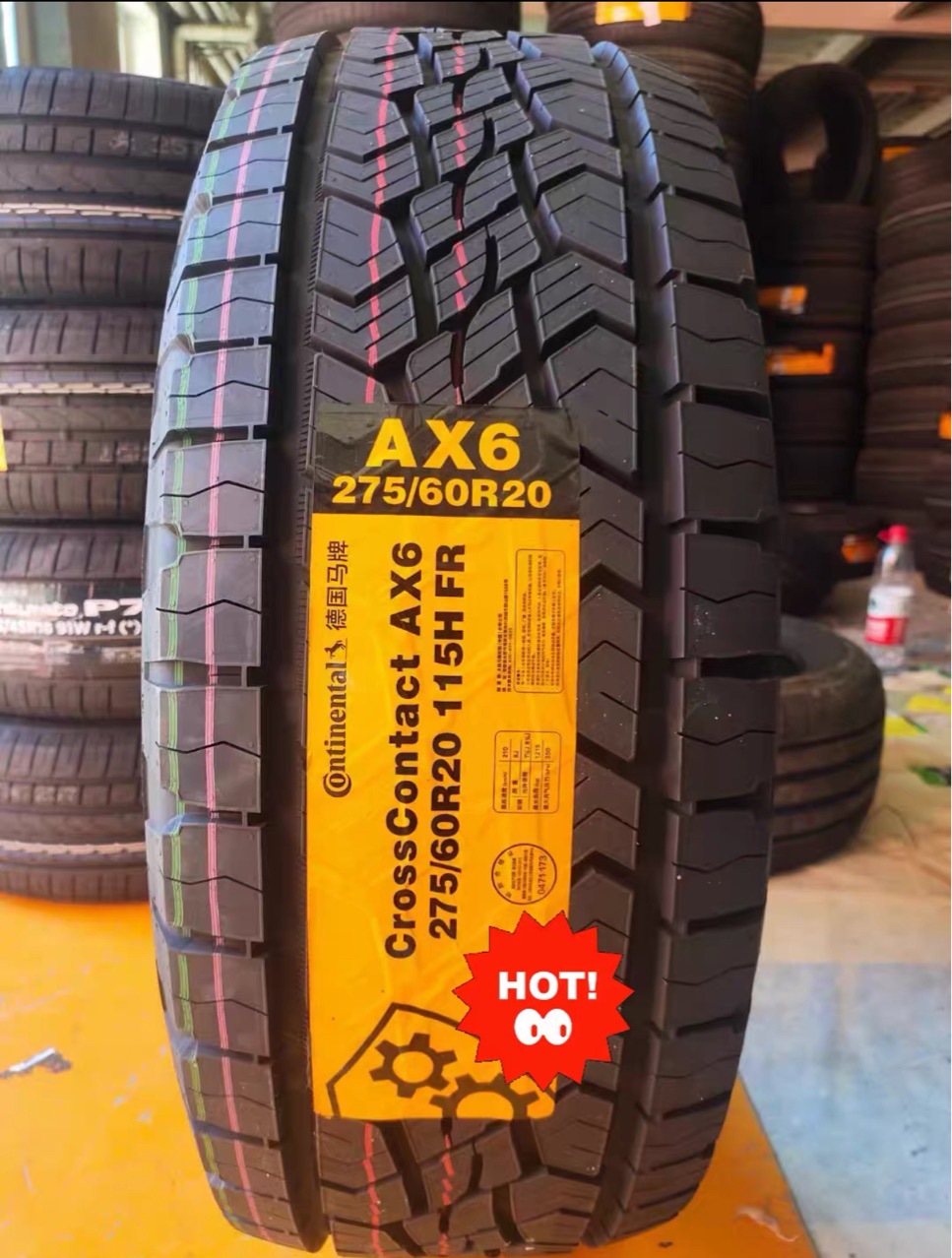 German Continental Off-Road Tire 275/60R20 Ax6 115H Suitable for Silverado Dodge Ram Patrol F150