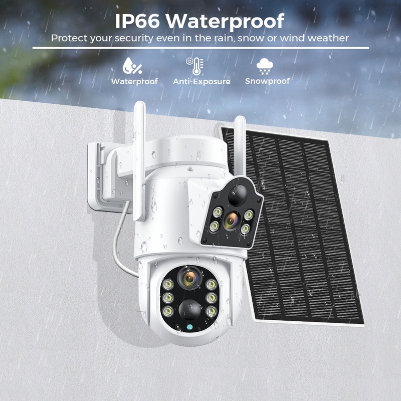 icsee 監視カメラソーラー低電力双眼ワイヤレス携帯電話リモート深センセキュリティ 360 モニター|undefined