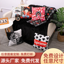 来图定制水晶超柔两用抱枕毯定做二合一汽车办公室午睡抱枕毯子