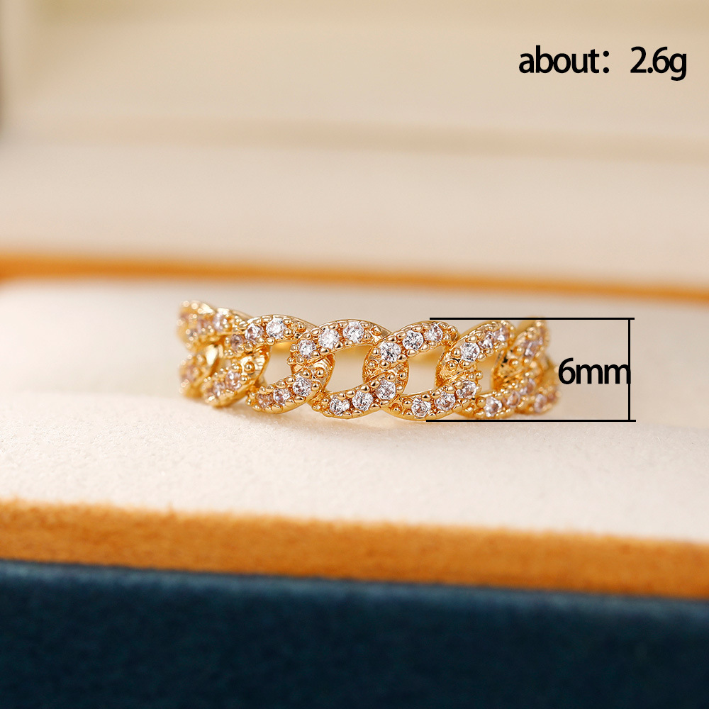 Fashion Solid Color Copper Rings Inlay Zircon Copper Rings