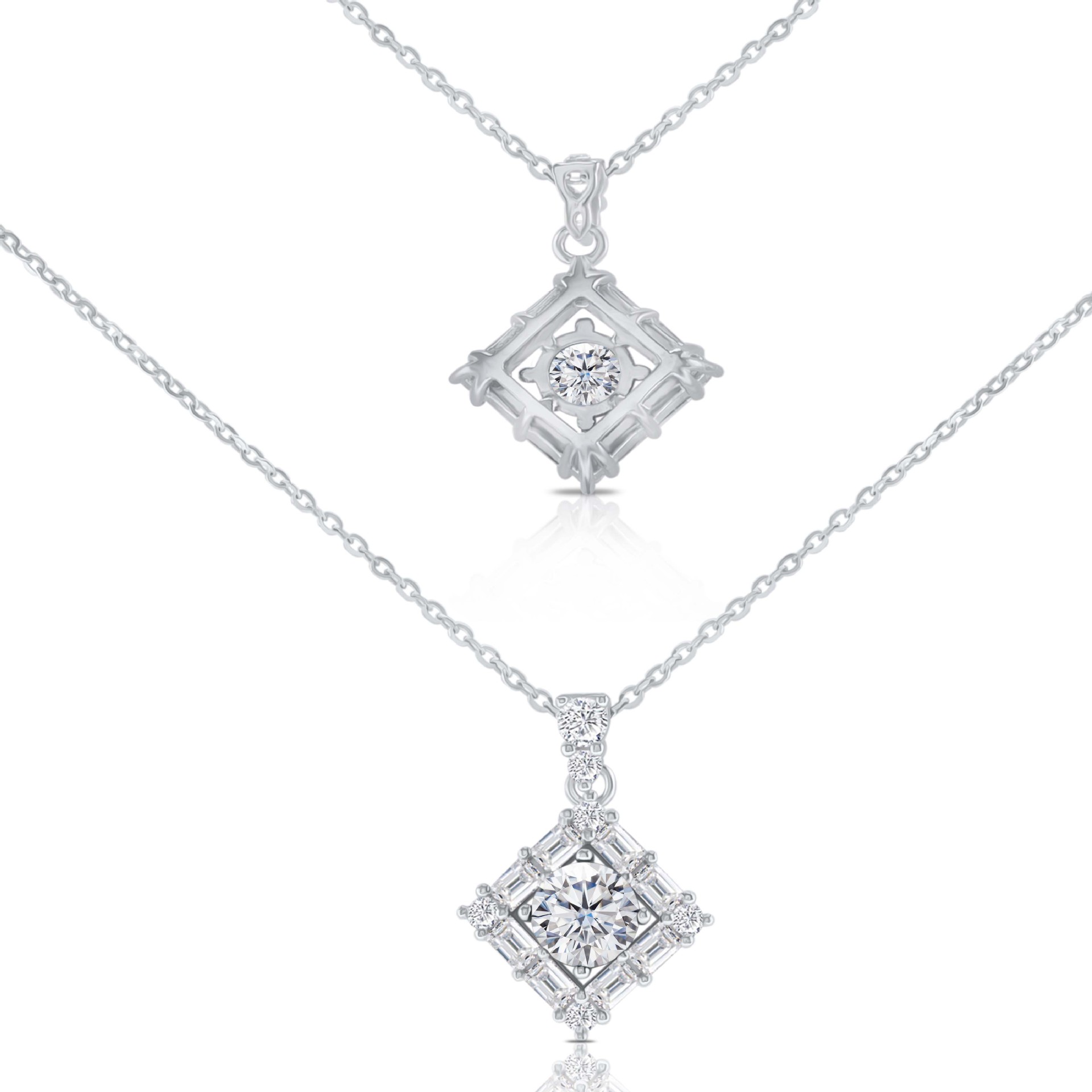 Joyas del día de la madre color rosa moissanite S925 plata esterlina collar colgante universal nicho diseño regalo