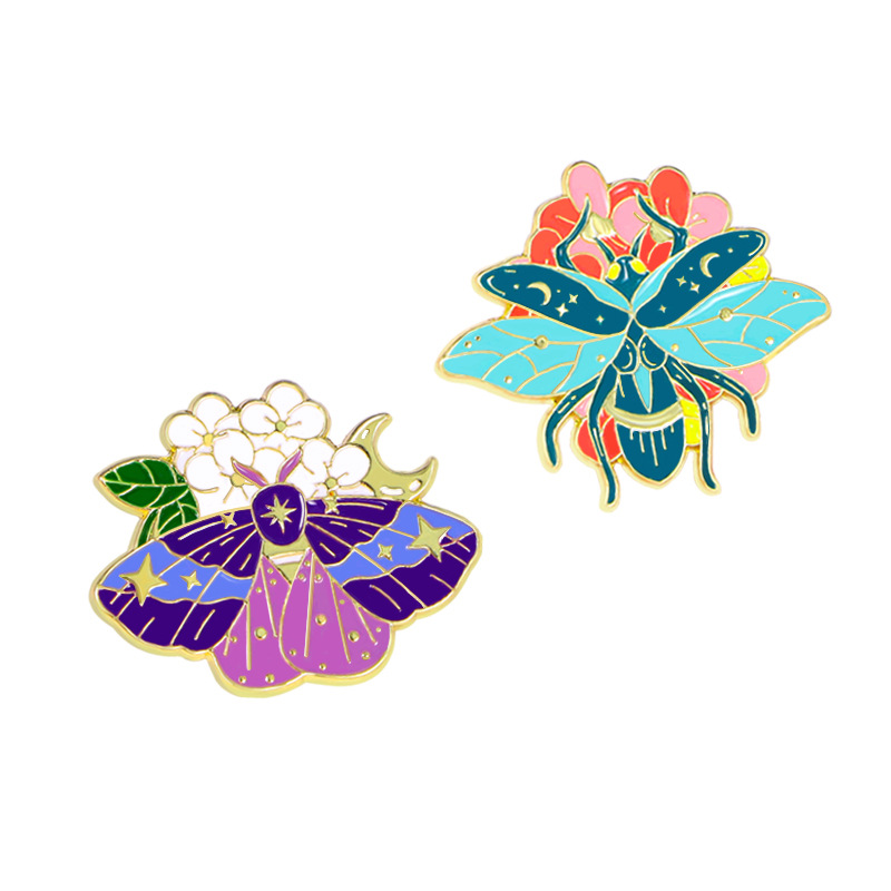 9g Weight Brooches Classification Alloy Material Flower, Butterfly Pattern Enamel Craft Cartoon Style Sweet Pin Flower Butterfly Alloy Enamel Unisex Brooches 3