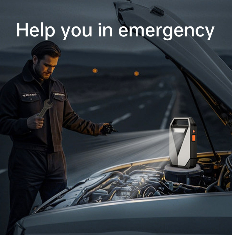 Car Emergency Jump Starter, Air Pump, All-In-One Power Bank, Multifunctional Portable Battery Jump Starter, Cross-Border