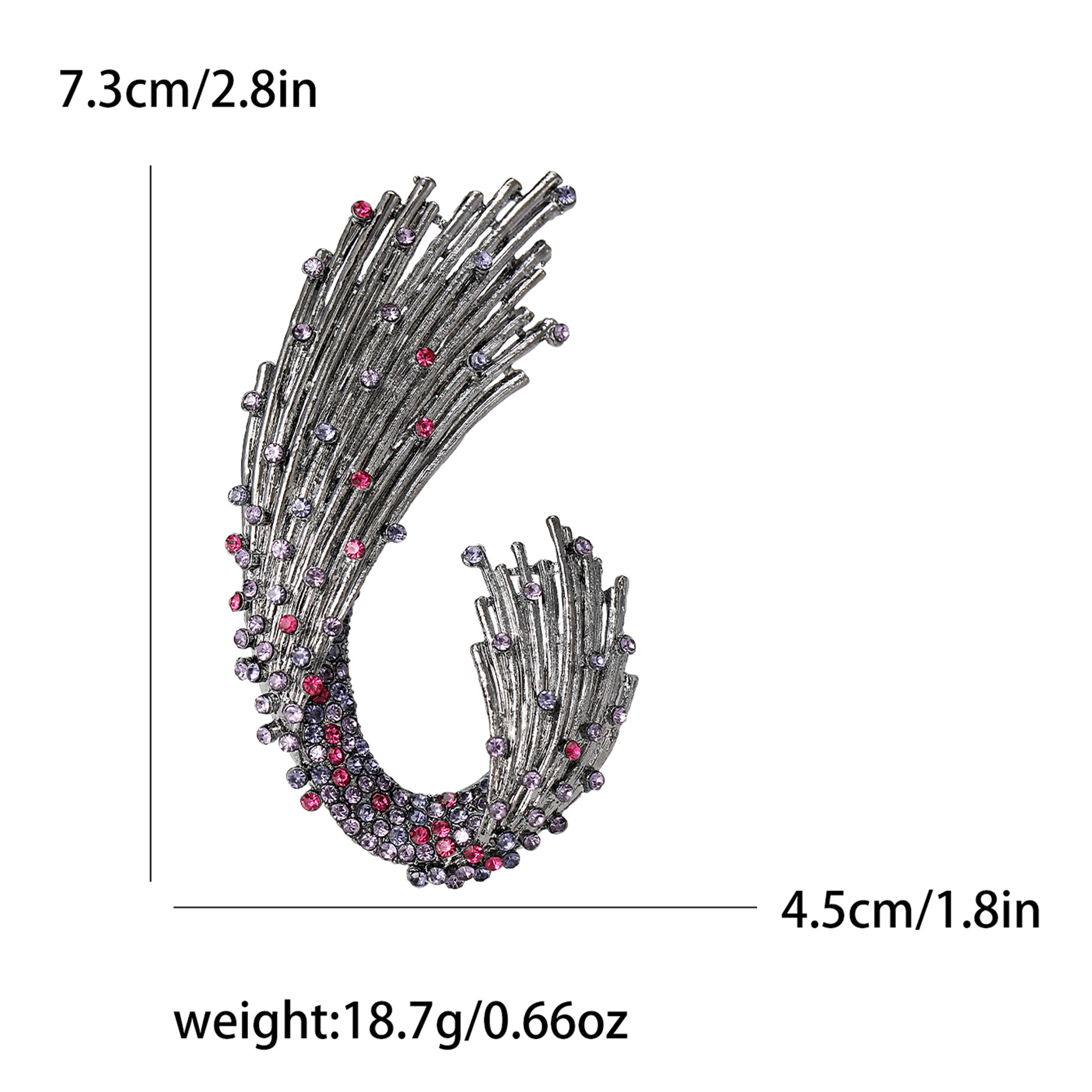 Exquisite Retro Metall Strass Welle Brosche Für Damen Schal Mantel_voghion.com
