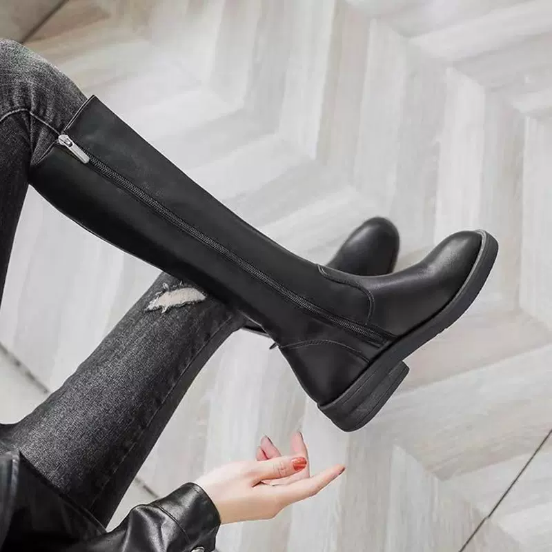 马靴小个子长筒不过膝靴子女马靴2025秋冬季新款骑士靴女款高筒