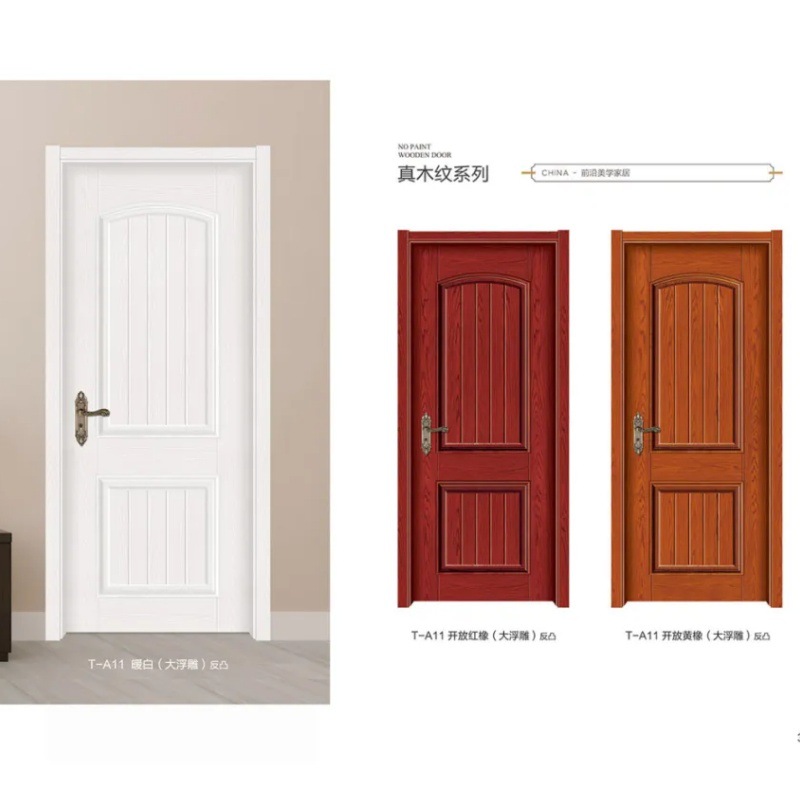 Puerta compuesta de madera maciza, puerta interior, puerta de habitación, aislamiento acústico, resistencia a la presión, puerta del dormitorio, puerta de habitación tallada simple pintada