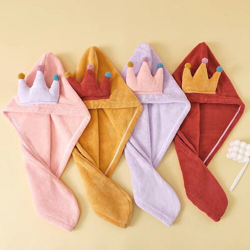 A new style thickening fast-drying water-absorbing cartoon cute coral fleece hair towel cap for women 