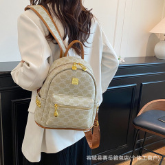 质感大容量双肩包女2025新款学生书包休闲轻便外出旅行单肩背包包