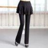 Red edge (flat double -layer) black skirt pants