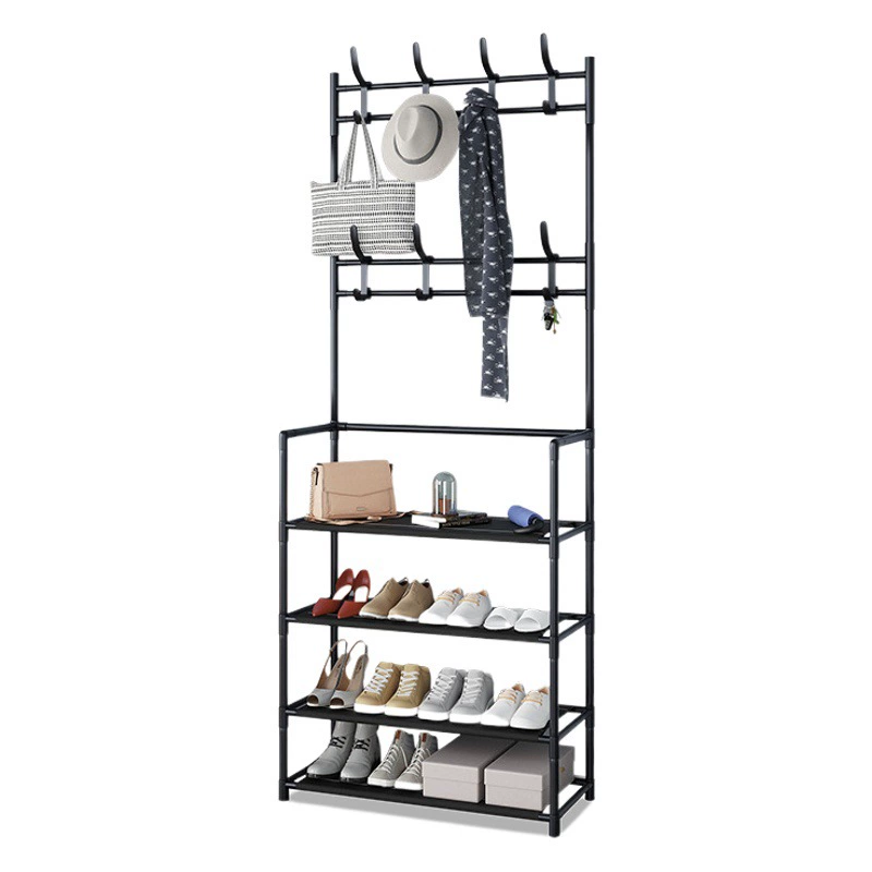 Многофункциональная вешалка для обуви и головных уборов Вешалка для одежды Многослойная собранная вешалка для обуви Простое простое современное общежитие