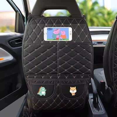 Suitable for Wuling Mini Car Seat Back Anti-Kick Pad, Rear Anti-Dirt Children's Cartoon Car Seat Protector (Chair back anti-kick pad) - dinosaur-akita-mini-special-model