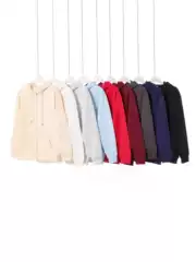 Spring and Autumn Heavy Zipper Hooded Sweater Men's Trendy Brand oversize Casual Solid Color Simple Cardigan Couple's Jacket