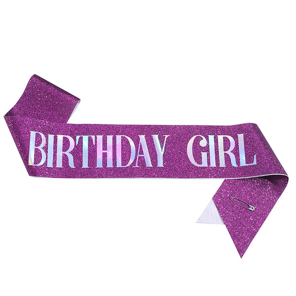 Cross-border birthday party glitter shoulder strap etiquette belt…