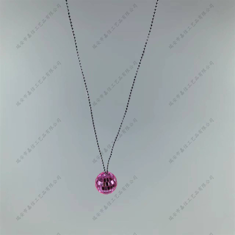 Collar tipo bola de discoteca con efecto láser colorido, decoración colgante para fiestas o Navidad