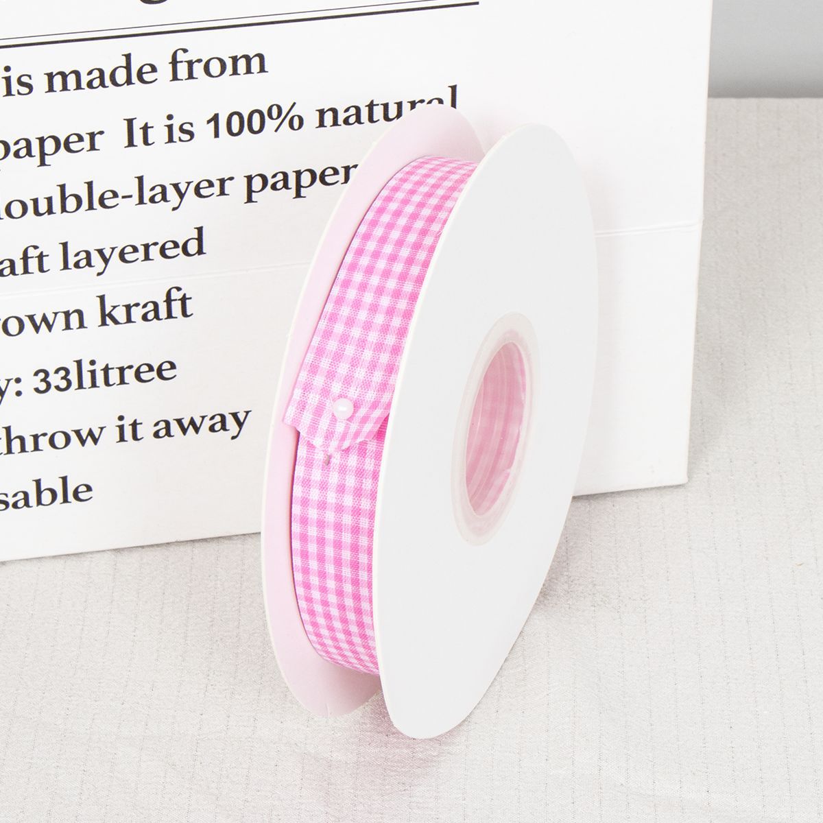 Doble cara cuadrícula cinta horneado embalaje cinta DIY adornos de cabello hechos a mano flores correa ramo correa material de decoración