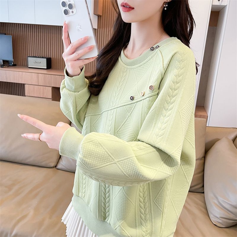 Design Niche Hooded Sweatshirt for Women Autumn and Winter 2025 New Loose Large Size Women's Round Neck Versatile Top Jacket Design Niche Hooded Sweatshirt for Women Autumn and Winter 2025 New Loose Large Size Women's Round Neck Versatile Top Jacket