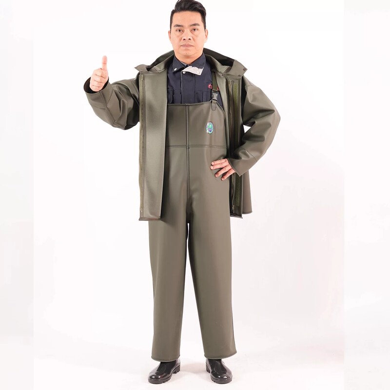 Fishing suit, raincoat and rain pants, farming suit, mine worker's overalls, thickened, acid and alkali resistant, waterproof suit for fishermen and miners Fishing suit, raincoat and rain pants, farming suit, mine worker's overalls, thickened, acid and alkali resistant, waterproof suit for fishermen and miners